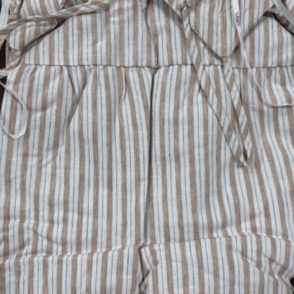 NWT Lulus Beauty at the Beach Tan Striped Tiered Tassel Maxi Dress - Picture 8 of 10